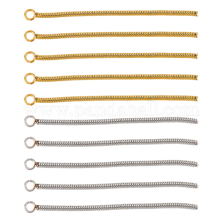 DICOSMETIC 20Pcs 2 Colors 201 Stainless Steel Snake Chain Tassel Big Pendants STAS-DC0013-96-1