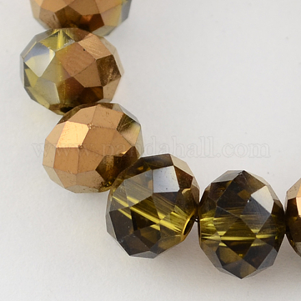 Electroplate Glass Bead Strands GR6MMY-04C-1