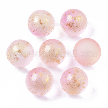 Transparent Spray Painted Frosted Glass Beads GLAA-N035-05D-04-1