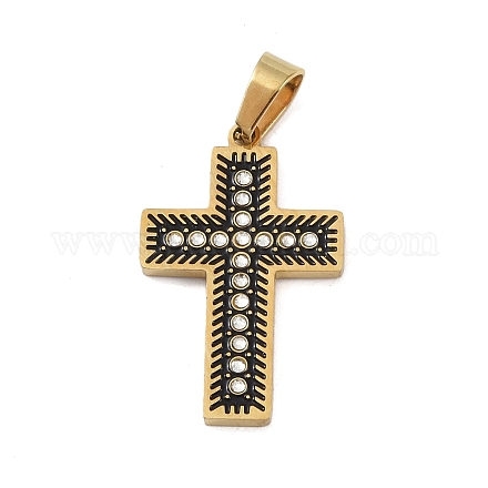 Ионное покрытие (ip) 304 нержавеющая сталь эмаль стразы подвески STAS-Q325-05K-G-1