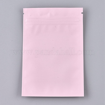 ソリッドカラーのプラスチック製ジップロックバッグ  再封可能なアルミホイルポーチ  食品保存袋  ピンク  15x10cm  片側の厚さ：3.9ミル（0.1mm） X1-OPP-P002-B03-1