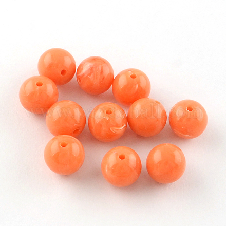Perles rondes en acrylique d'imitation pierre précieuse X-OACR-R029-8mm-22-1