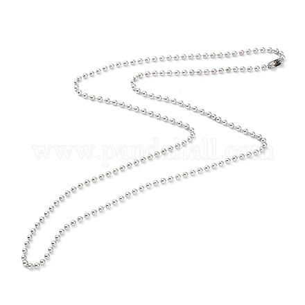 304 Stainless Steel Ball Chain Necklaces NJEW-I245-04F-P-1