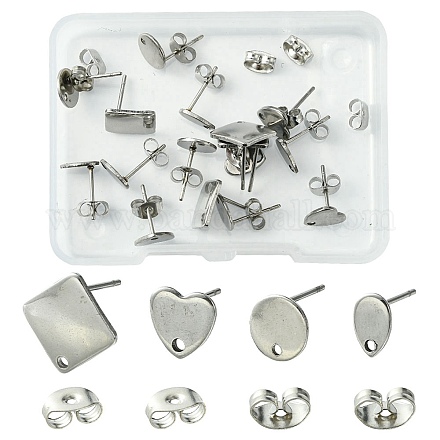 Фурнитура для сережек из нержавеющей стали 201 и 304 STAS-FS0001-48B-1