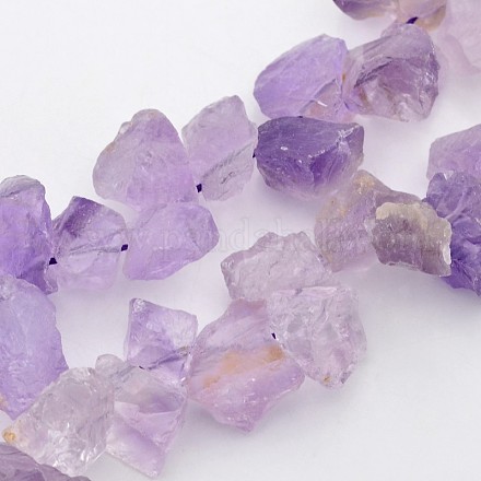 Natural Amethyst Nuggets Bead Strands G-A139-A03-1
