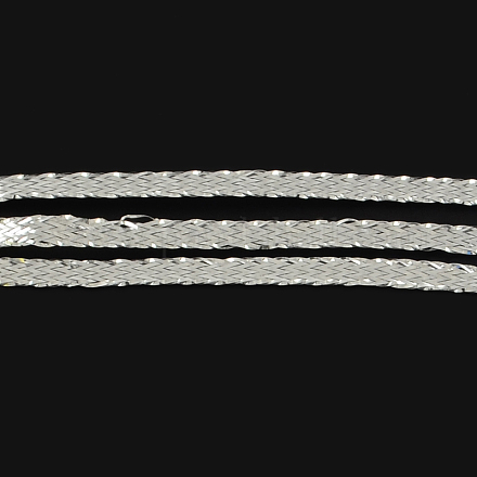 Cordón metálico trenzado para hacer joyas. MCOR-R001-3mm-01-1