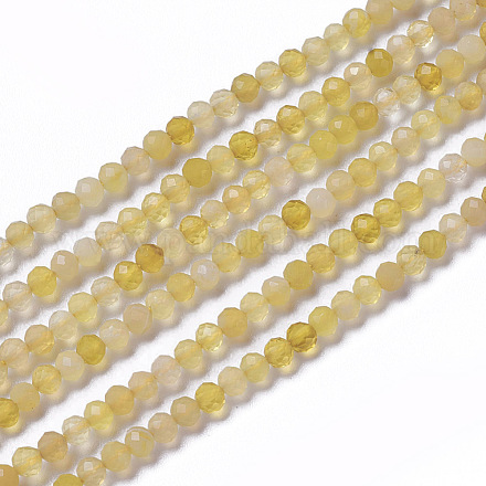 Perles en opale jaune naturelle G-F596-24-2mm-1