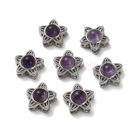 Латунные многорядные звенья из натурального аметиста KK-D366-01P-B-1