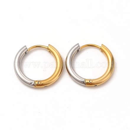 Двухцветные серьги-кольца Huggie из нержавеющей стали 304 для женщин EJEW-C011-07B-1