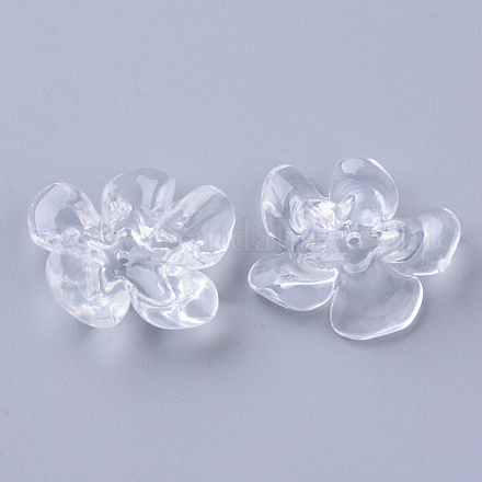 透明なアクリルビーズ  花  透明  25~26x21x8~9mm  穴：1.4mm TACR-N006-01A-1