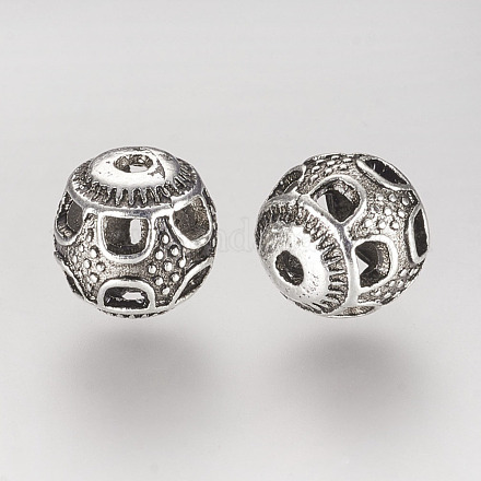 Style tibétain perles en alliage creuse TIBE-A007-018AS-1