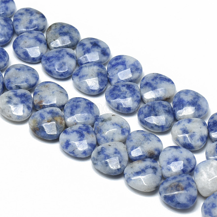 Fili di perle di diaspro macchia blu naturale G-T066-06-1
