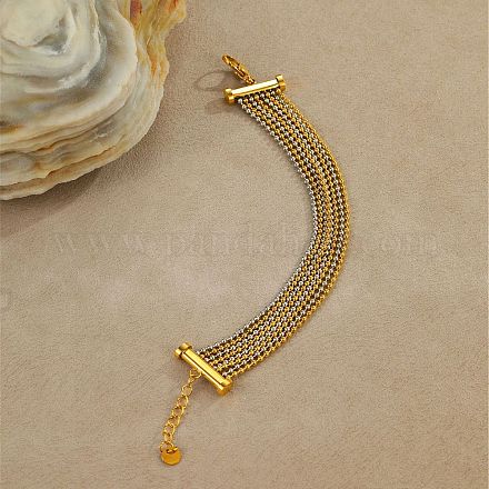 Многорядные браслеты из нержавеющей стали 304 BJEW-C137-01GP-1