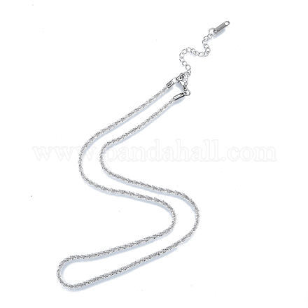 304 collana di catene di corda in acciaio inossidabile per uomo donna NJEW-N052-01P-1