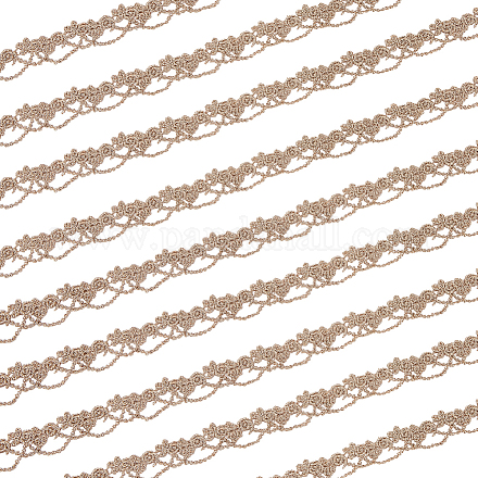 Olycraft 10 ヤードゴールドレーストリム 20 ミリメートル幅ゴールド刺繍レーストリムポリエステルレースリボンメタリック花レーストリム結婚式ブライダル diy 縫製工芸品衣類装飾 OCOR-OC0001-22-1