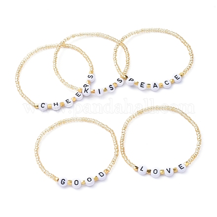 Perles de rocaille de verre étirer bracelets BJEW-JB05245-1