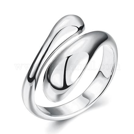 Real Platinum Plated Adjustable Brass Finger Rings for Women RJEW-BB07574-C-1