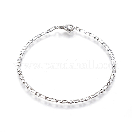 Bracelets de chaîne figaro en 304 acier inoxydable BJEW-E369-05P-1