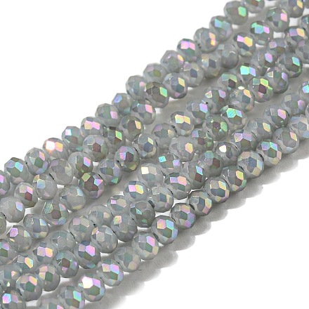Electroplate Glass Beads Strands GLAA-F078-FR15-1