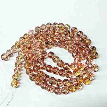 Выпечка окрашенные стеклянные бусины пряди DGLA-YW0002-01B-09-1