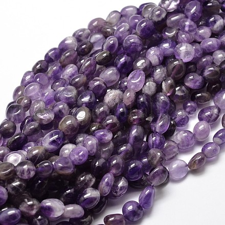 Natural Amethyst Nuggets Beads Strands G-J335-08-1