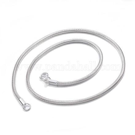 Collares de cadena de serpiente de 304 acero inoxidable NJEW-P162-06S-1