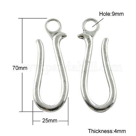 Tibetan Style Hook Clasps TIBE-A11-3298-AS-LF-1