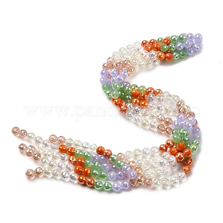 Стеклянные бусины с гальваническим покрытием  EGLA-D300-06-8mm-07-1