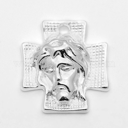 Tibetan Style Alloy Cross with Jesus Alloy Pendants for Easter Jewelry K0P62021-1