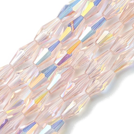 Прозрачные стеклянные бусины гальваническим пряди GLAA-K064-05A-AB02-1