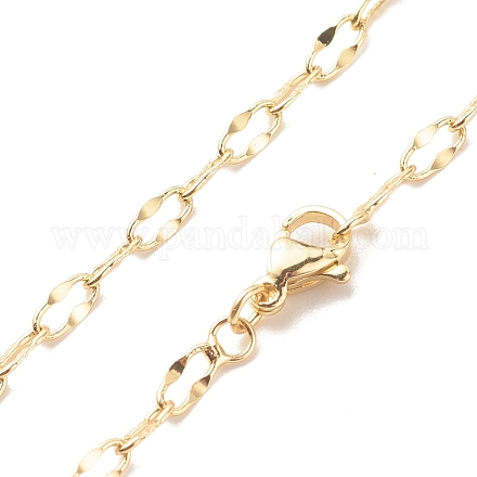Brass Paperclip Chains Necklace for Women NJEW-P265-29G-1