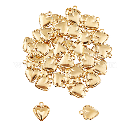 Unicraftale über 100 Stück golden geschwollene Herz Charms 304 Edelstahl Anhänger 1mm kleine Loch Herz Charms für DIY Halskette Armband Ohrring Schmuck machen 10x8x0.8mm STAS-UN0007-26G-1