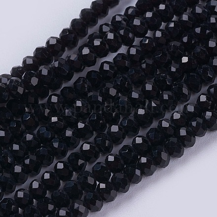 Chapelets de perle en verre opaque de couleur unie X-GLAA-F076-A14-1