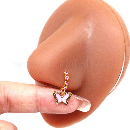 Кольцо для носа из хирургической нержавеющей стали 316l с кубическим цирконием и подвесками WG2DADE-03-1