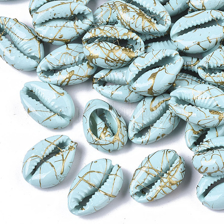 Perles de coquille de cauris naturelles peintes à la bombe SSHEL-R047-03-A04-1