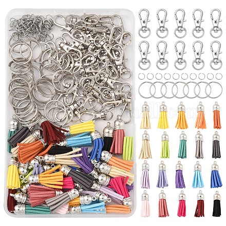 DIYタッセルキーホルダー作成キット ミックスカラー 35~37x10mm 穴