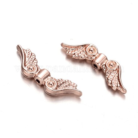 Wing Alloy Beads TIBEB-D037-02RG-RS-1