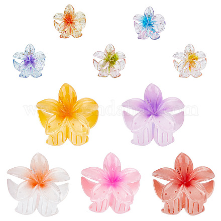 Arricraft 10 Stück 10 Farben glitzernde transparente und undurchsichtige Kunststoff-Krallen-Haarspangen für dickes Haar von Frauen und Mädchen PHAR-AR0001-10-1