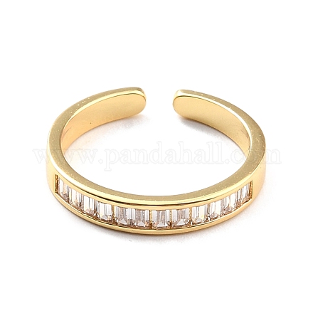 Открытое кольцо-манжета из прозрачного кубического циркония для женщин RJEW-C018-01G-1