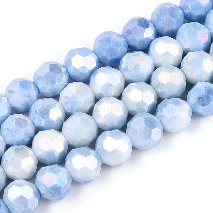 Антикоррозийные гальванические стеклянные бусины EGLA-T021-8mm-15-09-1