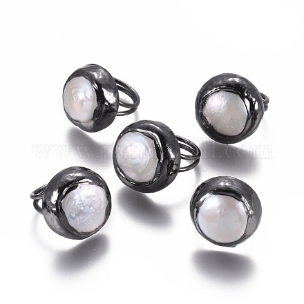 (vendita in fabbrica di feste di gioielli) anelli di perle regolabili RJEW-K229-E01-1