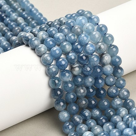 Природные Аквамарин бисер нитей G-Z093-A01-7mm-01-1