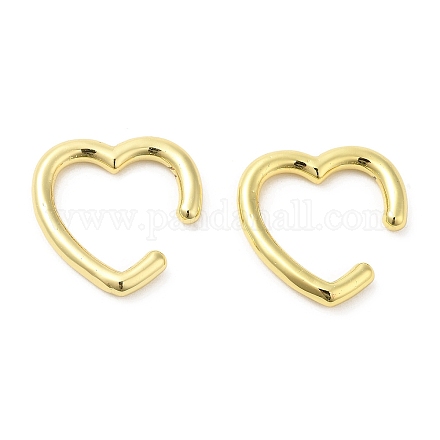 Pendientes con forma de corazón de latón chapado en estante para mujer EJEW-D059-16G-1