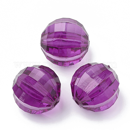 透明なアクリルビーズ  段ボールビーズ  ラウンド  暗紫色  27mm  穴：2.5mm  約50個/500g TACR-N004-01B-1
