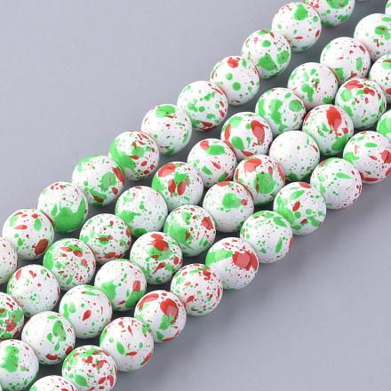 Chapelets de perles en verre de style mat DGLA-S113-14mm-D01-1