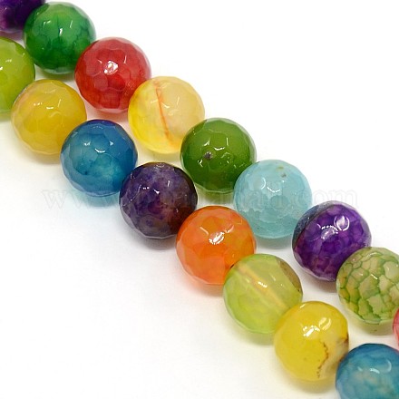 Mixed Color Natural Agate Beads Strands G-O016-01-1
