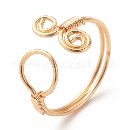 Anello avvolgente in filo di rame e anello polsino aperto a vortice per le donne RJEW-JR00479-02-1