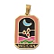 Ion Plating(IP) 304 Stainless Steel Enamel Pendants, Real 18K Gold Plated, Tarot Charm, Moon, 32x19.5x2mm, Hole: 7.5x4mm