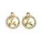 UV Plating Alloy Rhinestone Pendants, Golden, Deer, 18x15x2mm, Hole: 1.9~2mm