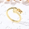 Brass Cuff Rings for Women, Letter, Letter H, Inner Diameter: 15.6mm